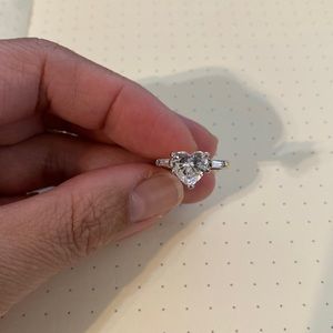 CZ engagement ring 3 stones